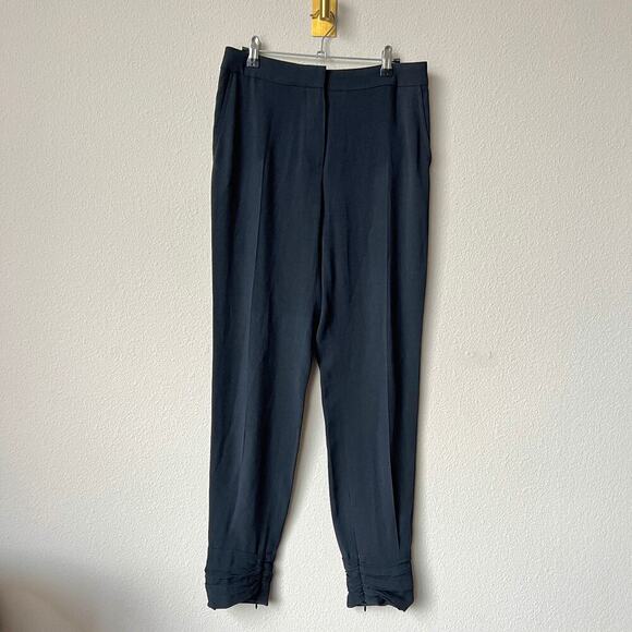 Max Mara Jogger Style Black Ruched Hem Pants Size US 4 - Picture 2 of 7